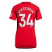 Günstige Manchester United Donny van de Beek #34 Heim Fussballtrikot Damen 2023-24 Kurzarm